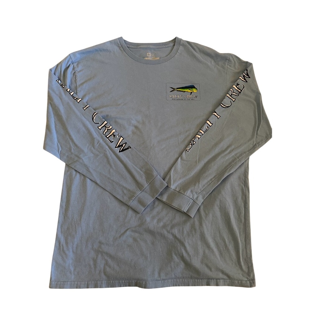 Salty Crew Light Blue Cotton Crew Neck Long Sleeve T-Shirt Size XXL